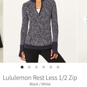 lululemon athletica Rest Less 1/2 Zip Sweater - Black/White
